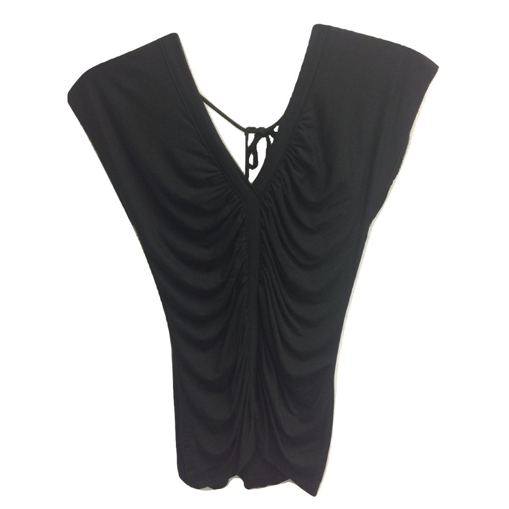 NWT Emma Sam Stretch Drapey Ruched V-Neck Blouse